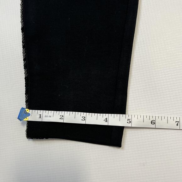 Spanx Ponte Skinny Pants Womens XS Black Sequin Trim High Rise Stretch Slim - Picture 10 of 12